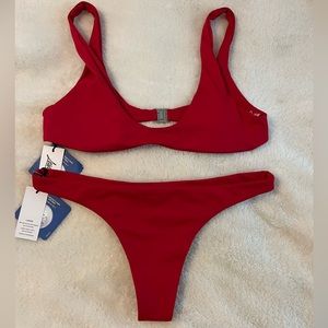 Leana Swim Red Bikini Top & Bottom